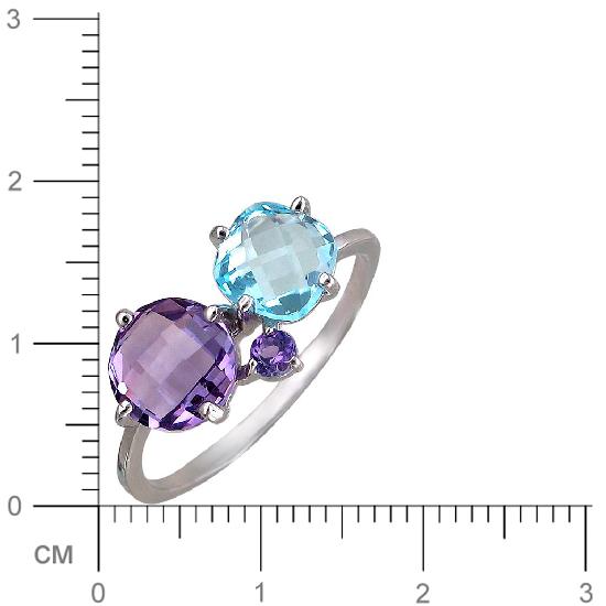 Кольцо с аметистом, топазом из серебра (арт. 828254)