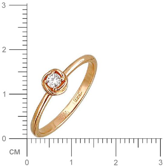 Кольцо с фианитом из красного золота (арт. 828283)