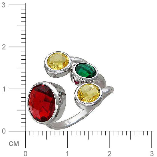 Кольцо безразмерное с сапфировыми стеклом из серебра (арт. 828553)