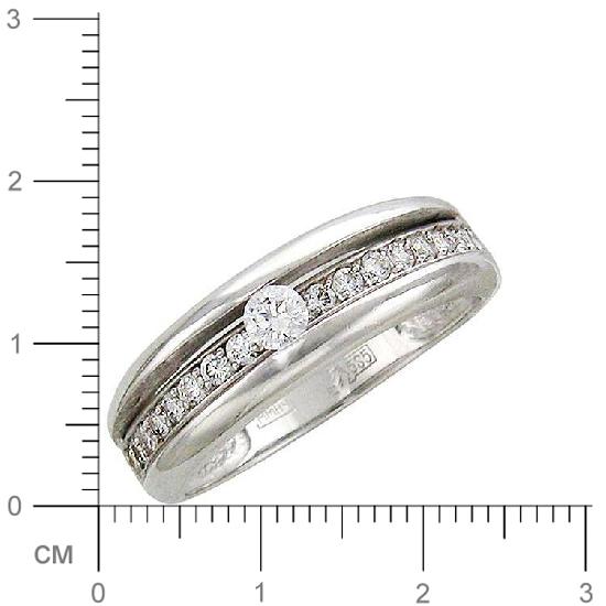 Кольцо с фианитами из серебра (арт. 828892)