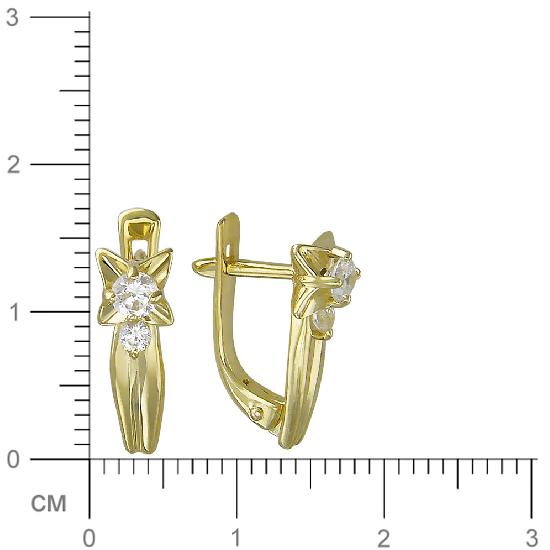 Серьги с фианитами из желтого золота (арт. 828899)