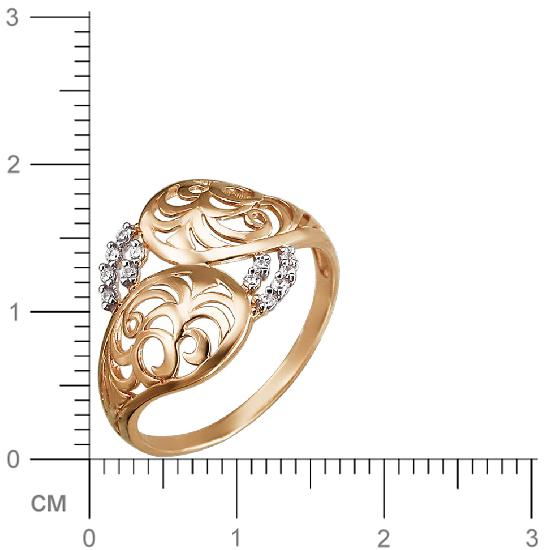 Кольцо с фианитами из красного золота (арт. 828948)