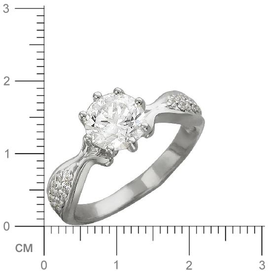 Кольцо с фианитами из серебра (арт. 829134)