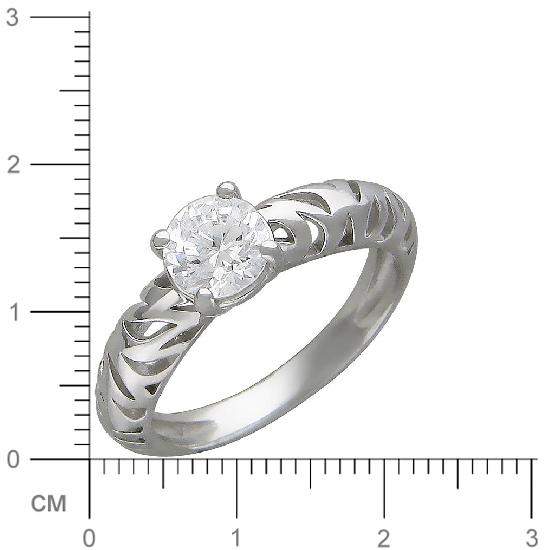 Кольцо с фианитом из серебра (арт. 829136)