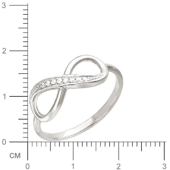 Кольцо Бесконечность с фианитами из серебра (арт. 829137)