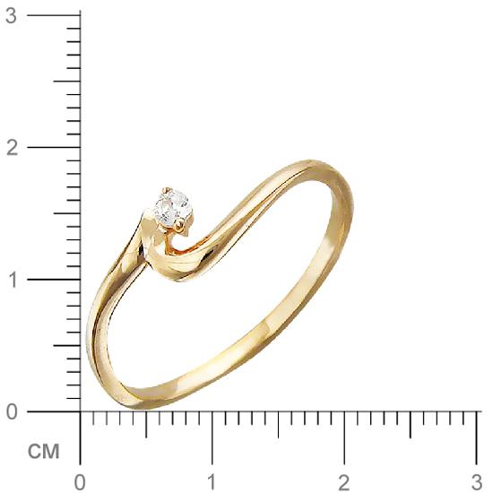 Кольцо с фианитом из красного золота (арт. 829166)