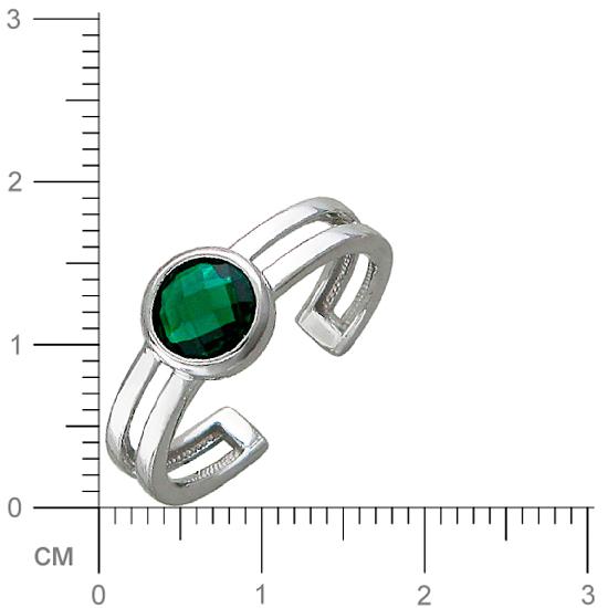 Кольцо безразмерноес сапфировым стеклом из серебра (арт. 829315)