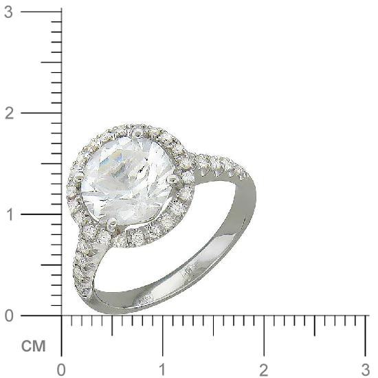 Кольцо с бриллиантами, сапфиром из белого золота (арт. 829514)