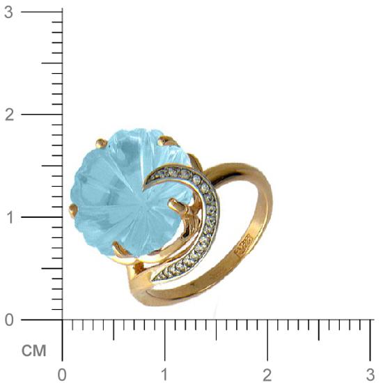 Кольцо Цветок с топазом и фианитами из красного золота (арт. 830275)