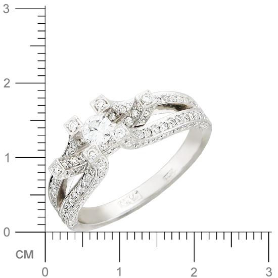 Кольцо с бриллиантами из белого золота 750 пробы (арт. 831338)