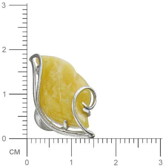 Кольцо с янтарем из серебра (арт. 831576)