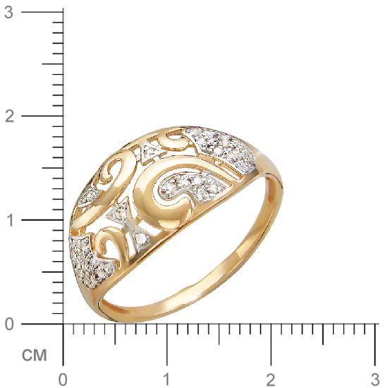 Кольцо с фианитами из красного золота (арт. 832002)