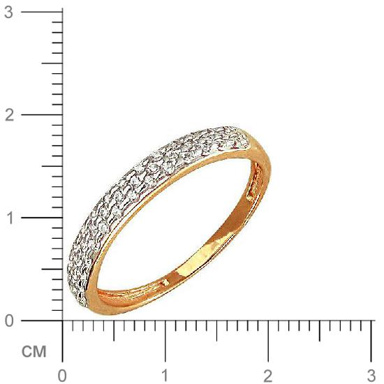 Кольцо с фианитами из красного золота (арт. 832142)