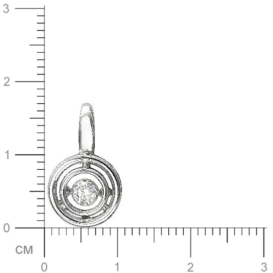Подвеска с танцующим фианитом из белого золота (арт. 832315)