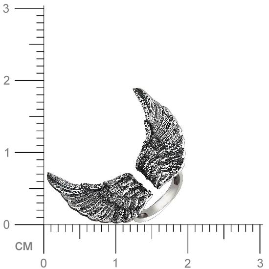 Кольцо Крылья с фианитами из серебра (арт. 832373)