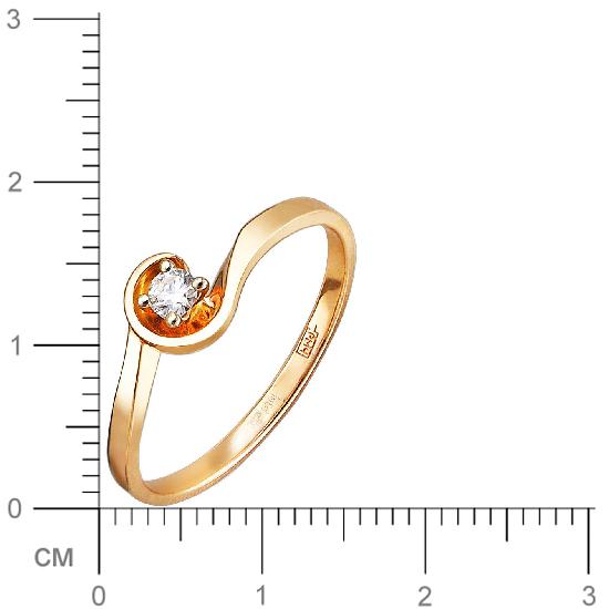 Кольцо с бриллиантом из комбинированного золота (арт. 832503)