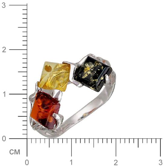 Кольцо с янтарем из серебра (арт. 832830)