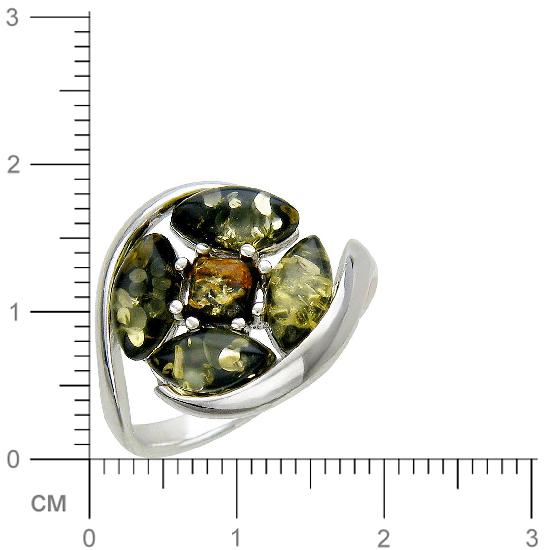 Кольцо с янтарем из серебра (арт. 833008)
