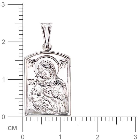 Подвеска-иконка "Богородица Владимирская" из серебра (арт. 833031)
