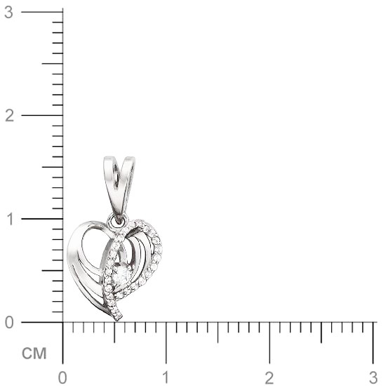 Подвеска Сердце с фианитами из серебра (арт. 833525)