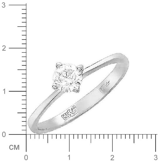 Кольцо с фианитом из белого золота (арт. 833817)