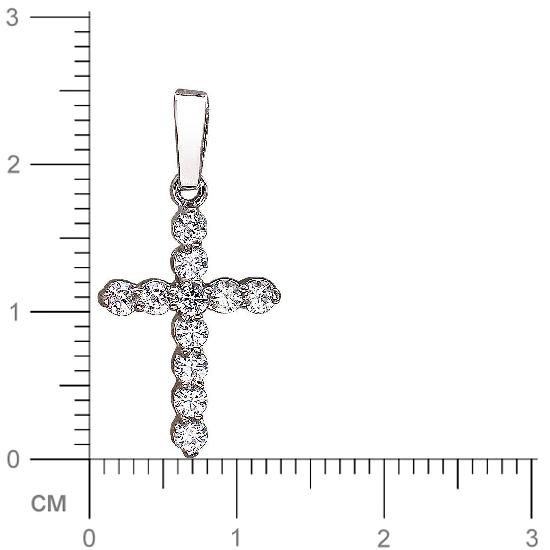 Крестик с фианитами из серебра (арт. 834134)