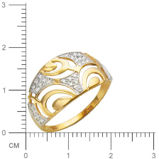 Кольцо с фианитами из красного золота (арт. 834232)