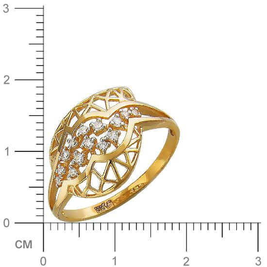 Кольцо с фианитами из красного золота (арт. 834267)