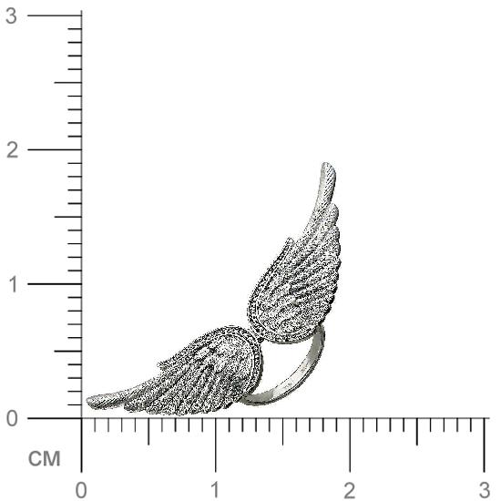 Кольцо Крылья с фианитами из серебра (арт. 834350)
