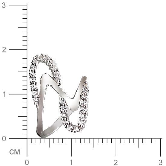 Кольцо с фианитами из серебра (арт. 834750)