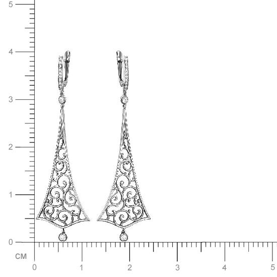 Серьги с фианитами из серебра (арт. 835035)