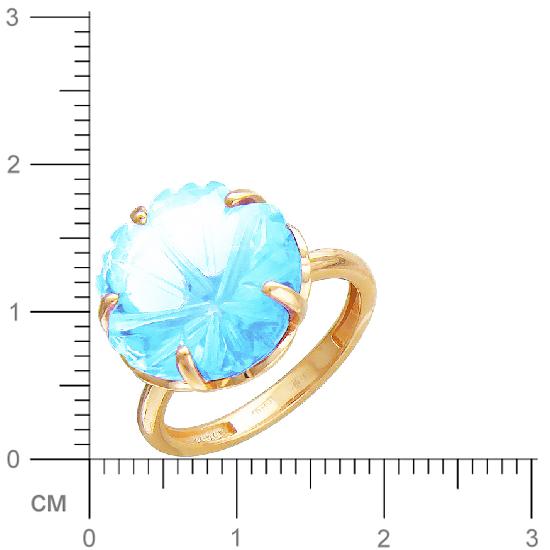 Кольцо Цветок с 1 топазом из красного золота (арт. 835211)
