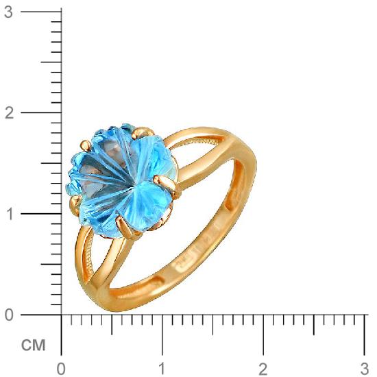 Кольцо Цветок с 1 топазом из красного золота (арт. 835212)