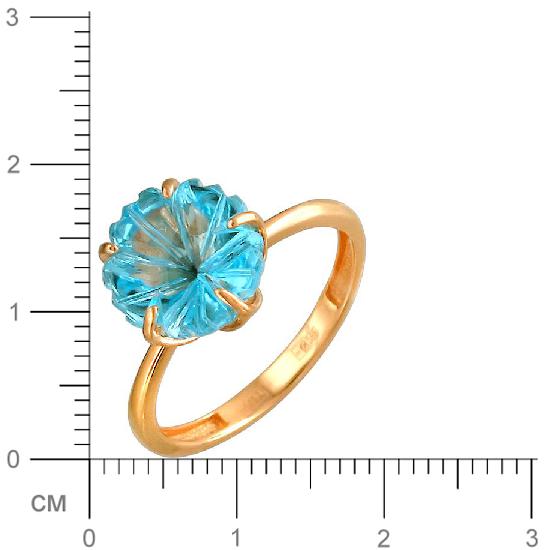 Кольцо Цветок с 1 топазом из красного золота (арт. 835483)