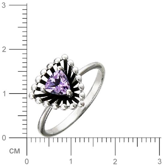 Кольцо с 1 аметистом из серебра (арт. 835791)