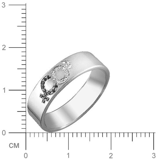 Кольцо М+Ж с 28 фианитами из серебра (арт. 836421)