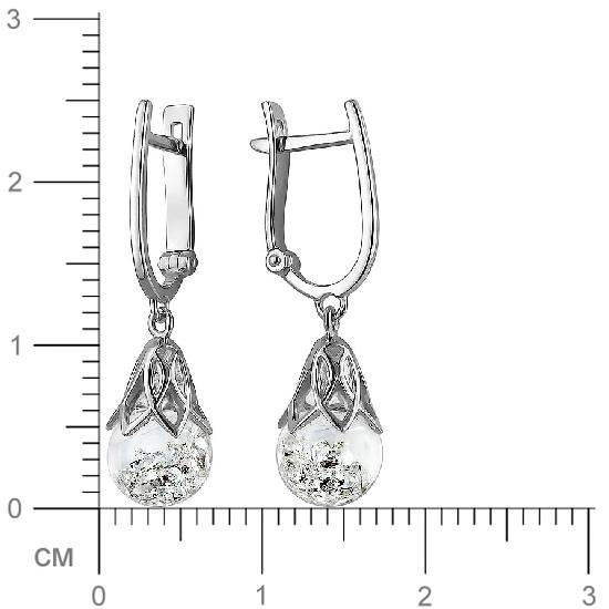 Серьги с плавающими фианитами из серебра (арт. 836627)