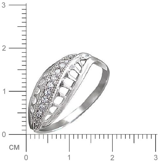 Кольцо с 13 фианитами из серебра (арт. 836844)