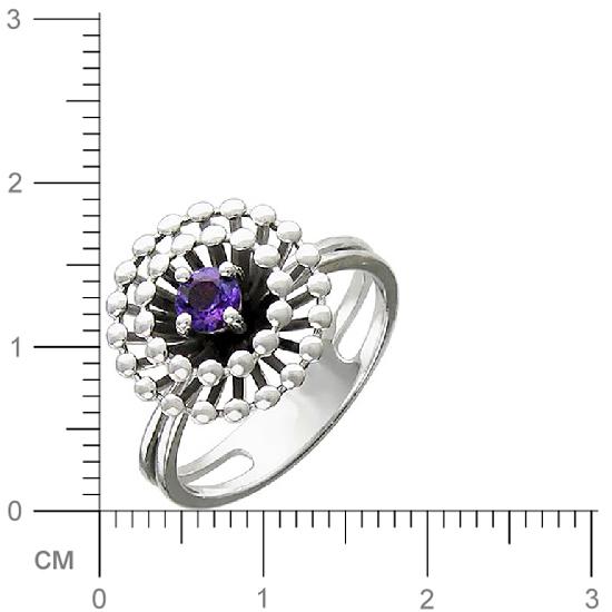Кольцо с 1 аметистом из серебра (арт. 836927)