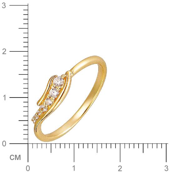 Кольцо с 7 фианитами из жёлтого золота (арт. 836989)