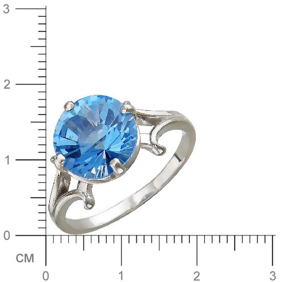 Кольцо с 1 топазом из серебра (арт. 837658)
