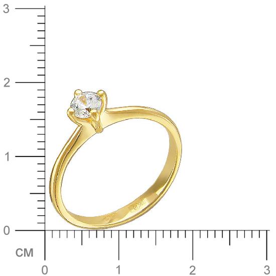 Кольцо с 1 фианитом из жёлтого золота (арт. 838022)