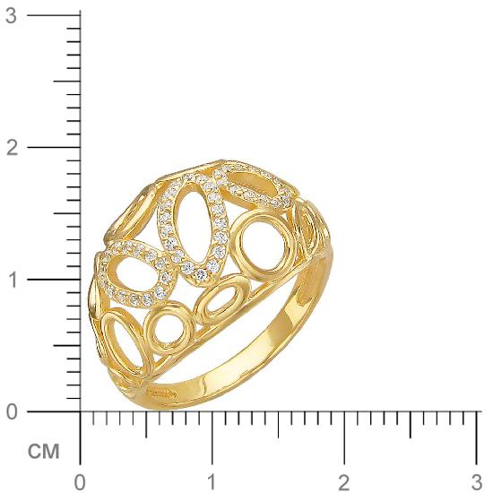 Кольцо с 45 фианитами из жёлтого золота (арт. 838413)