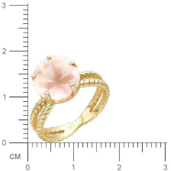 Кольцо Цветок с 1 кварцем из красного золота (арт. 840138)