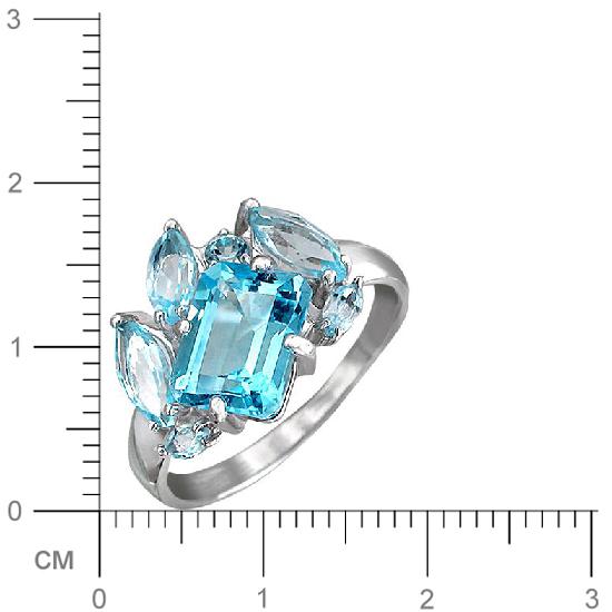 Кольцо с 7 топазами из серебра (арт. 840260)