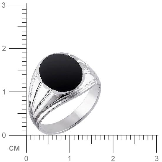 Кольцо с 1 ониксом из серебра (арт. 842635)