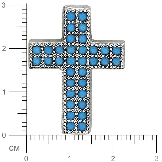 Крестик с бирюзой из серебра (арт. 842953)