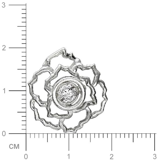 Подвеска Цветок с 1 фианитом из серебра (арт. 843002)
