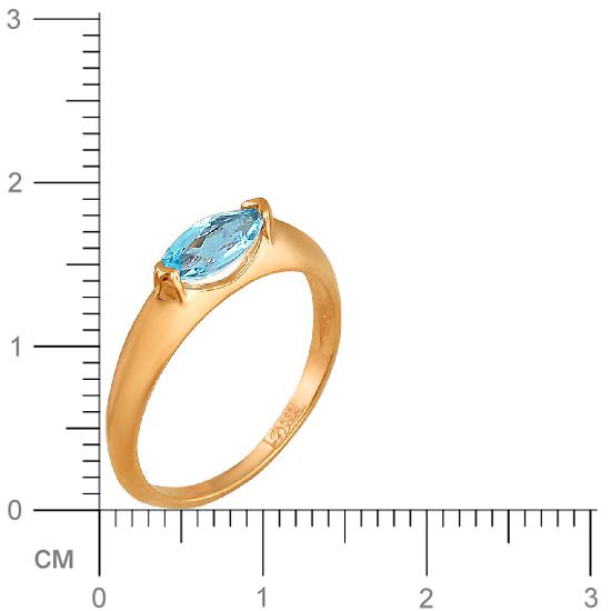 Кольцо с 1 топазом из красного золота (арт. 843460)