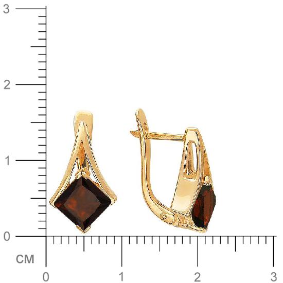 Серьги с 2 гранатами из красного золота (арт. 843493)